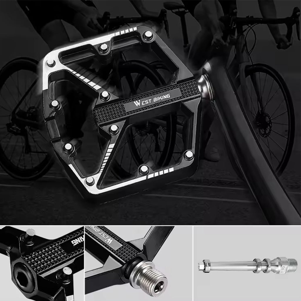 Pédales de vélo antidérapantes élargies Universelle pour VTT et Vélo de route - Alliage d'aluminium