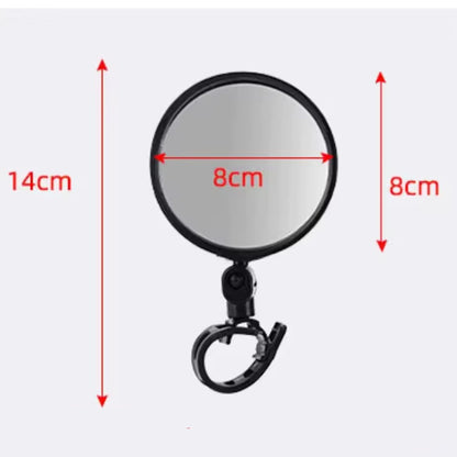 Rétroviseur de vélo et VTT sur guidon universel, rotation réglable, grand angle
