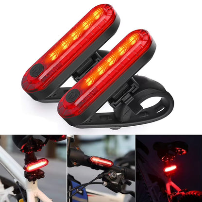 Feu arrière de vélo lumineux rechargeable par USB - Installation facile